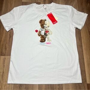 Bitter-Sweet Tee New Bear Skeleton White graphic Fashion T-Shirt Size 3XL